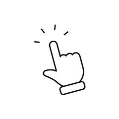 Hand clicking icon. Finger cursor vector.