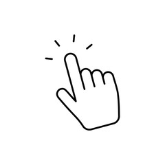 Hand clicking icon. Finger cursor vector.