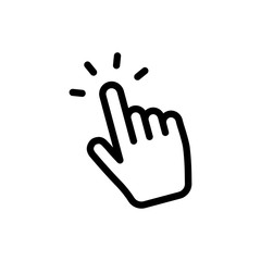 Obraz premium Hand clicking icon. Finger cursor vector.