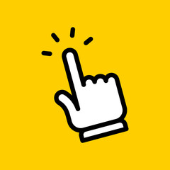 Hand clicking icon. Finger cursor vector.