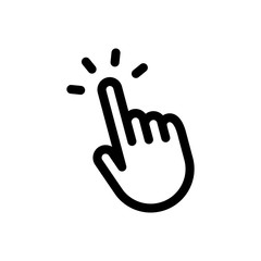 Obraz premium Hand clicking icon. Finger cursor vector.