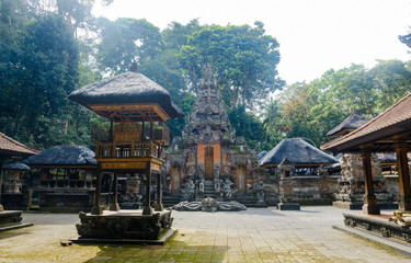 Obraz premium Temple in the monkey forest near Ubud. An ancient temple in the jungle, Bali, Indonesia.