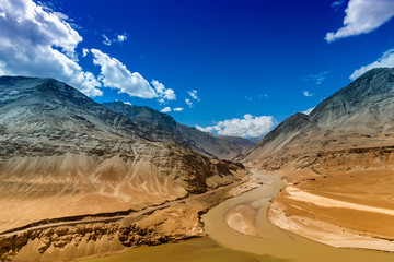 conflunece of Zanskar and Indus river, Ladakh