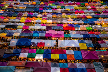 Rotfai night market views in Bangkok Thailand