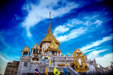 Golden buddha temple in Bangkok in Thailand
