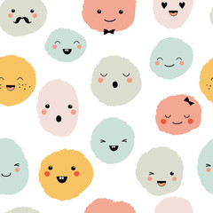 Cute cartoon monsters seamless pattern
