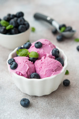 Homemade berry ice cream in a white Cup