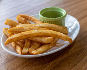 French fries and ketchup