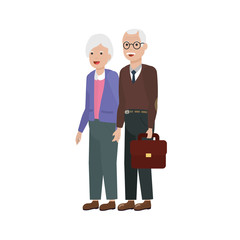 Grandmother and grandfather cartoon vector design