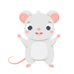 Cartoon mouse. Cute rat character. vector clip art of rodent animal