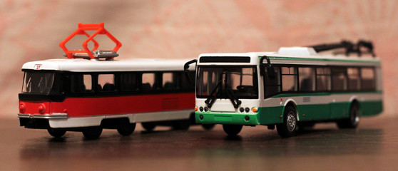 Tram and trolley bus toy