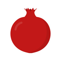 Pomegranate , logo isolated on white background. Whole and cut pomegranate set. Tropic fruit. Flat vector illustration design. 