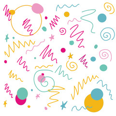 Swirls, spiral circle abstract vector background. Scrapbook decorative illustration