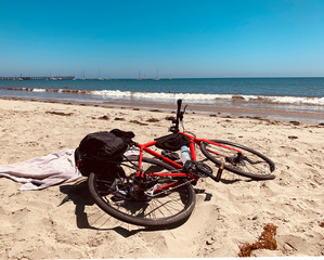 A bike ride on the beach of more mesa in Santa Barbara.