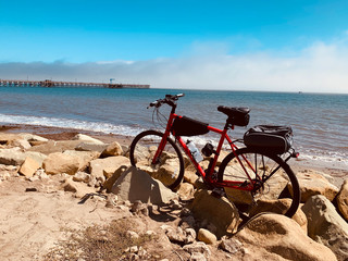 A bike ride on the beach of more mesa in Santa Barbara.