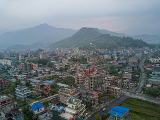 Fototapeta na wymiar aerial view of Pokhara city nepal