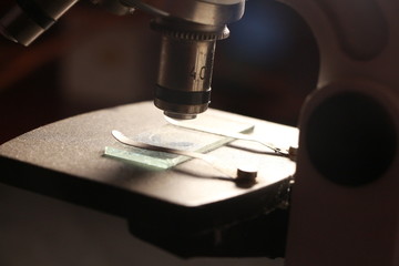 microscope on a black background