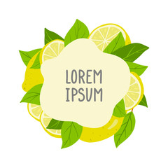 Frame with lemons.