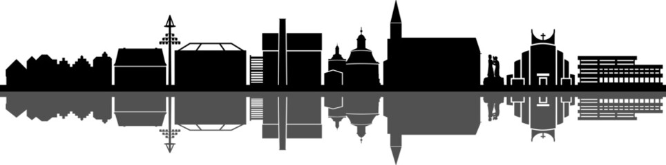 Fototapeta premium Telgte City Skyline Vector Silhouette