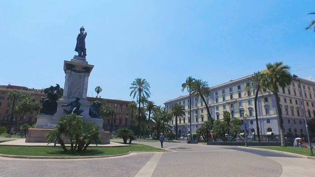 Pan of Piazza Cavour with Palace of Justice in Rome, Italy