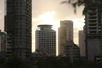 Fototapeta na wymiar city sun in afternoon
