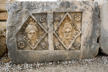 Ancient bas-relief in city Myra, Turkey