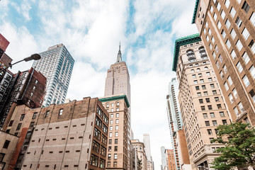 New York City, Manhattan/ USA - 08 21 2017: Streetview from NYC between Fith Avenue 50th Avenue...