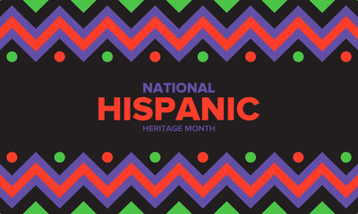 National Hispanic Heritage Month in September and October. Hispanic and Latino Americans culture. Celebrate annual in United States. Poster, card, banner and background. Vector illustration