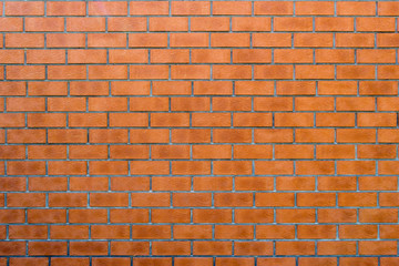 Wall texture from red brick horizontal masonry. Background from many bricks.