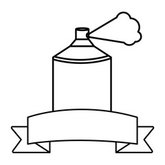 spray paint bottle with ribbon frame