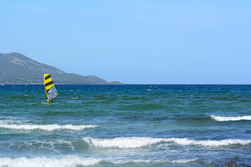 The Bay of Alcudia with crystal clear waters in north part of Mallorca. Spain
