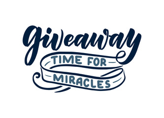 Vintage card with giveaway lettering. Calligraphy text. Decoration template. Vector illustration for holiday design.