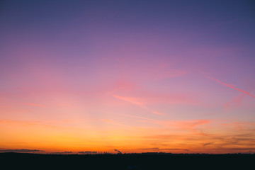 Beautiful sunset sky with dramatic light