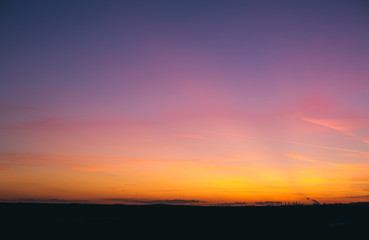 Beautiful sunset sky with dramatic light