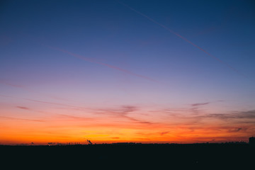 Beautiful sunset sky with dramatic light