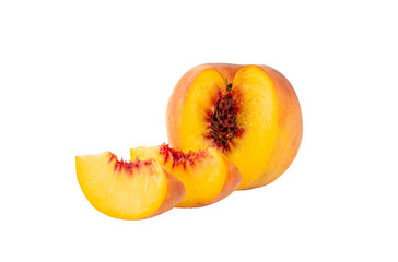 Peach isolated on white background