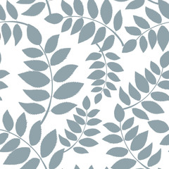 seamless floral pattern with leaves on dark background
