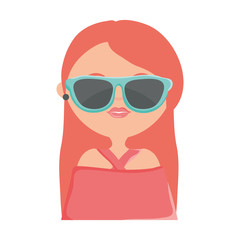 cute woman with sunglasses street style character