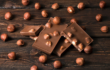 Milk Chocolate With Hazelnuts.
