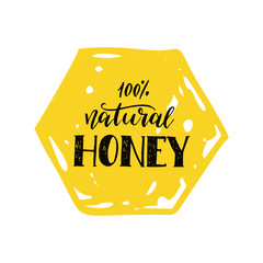 Honey label. 100% natural honey.