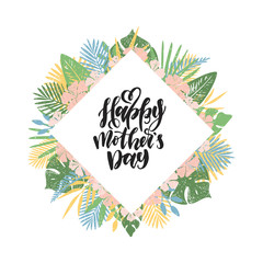 Obraz premium Happy mother's day. Hand drawn card.