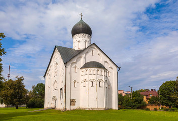 Fototapeta na wymiar Historic Blasius Church built in 1407 in Veliky Novgorod, Russia