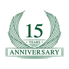 15 years design template. Fifteen years jubilee logo. Vector and illustration.