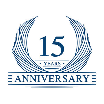 15 years design template. Fifteen years jubilee logo. Vector and illustration.