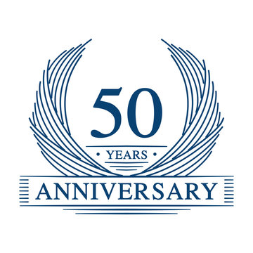 50 years design template. Fifty years jubilee logo. Vector and illustration.