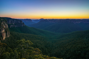 blue hour at govetts leap lookout, blue mountains, australia 30