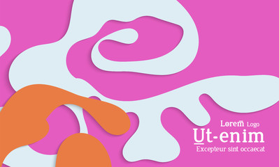 Abstract web templates with wavy cut out of paper layered shapes