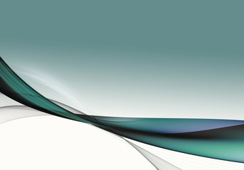 Abstract background waves. White, green and grey abstract background