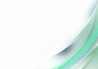 Abstract background waves. White, green and grey abstract background