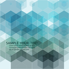 Vector Abstract geometric background. Template brochure design. Blue and green hexagon shape